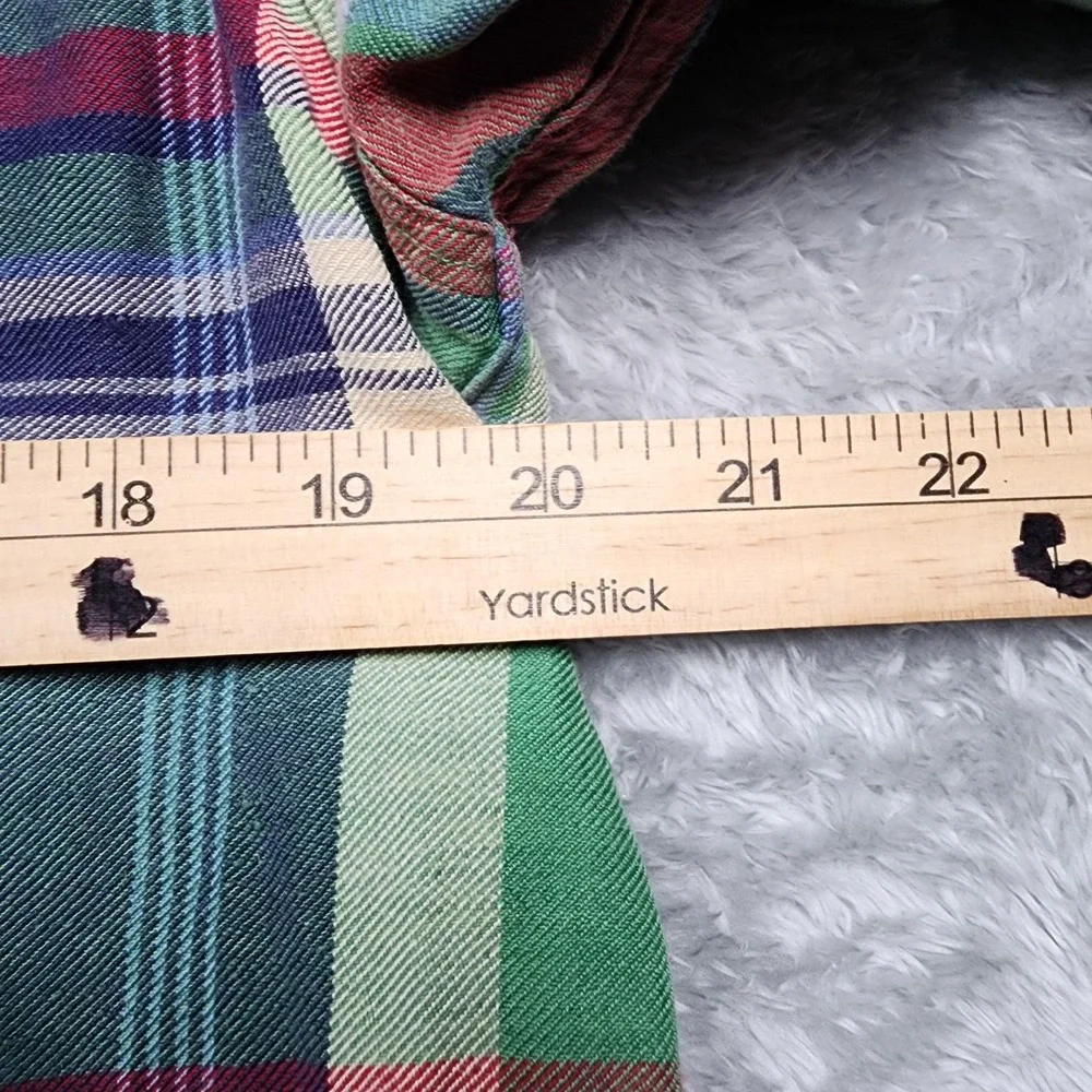 Polo Ralph Lauren Shirt Mens Medium Green Red Madras Plaid Button Down‎ Casual